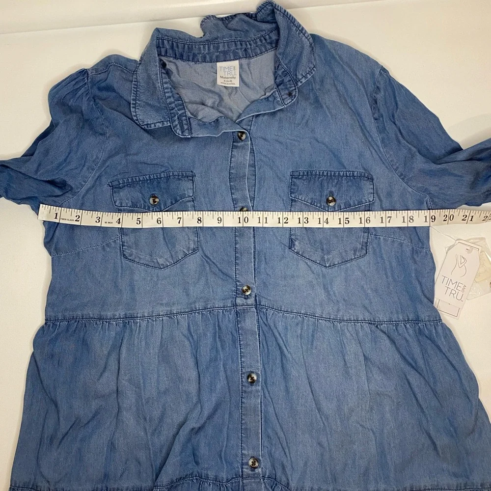 Maternity tencel blue long sleeve dress new with tags size small - Picture 9 of 9